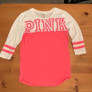 Victoria’s Secret pink 3/4 sleeve baseball shirt